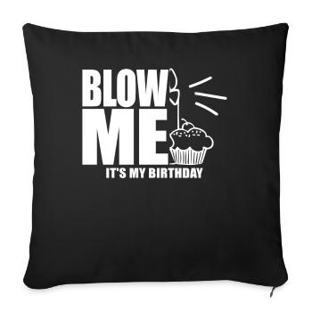 Blow Me Its My Birthday - Sofa pillowcase 17,3'' x 17,3'' (45 x 45 cm) - black - Front