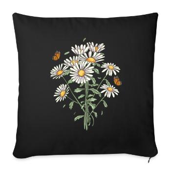 Marguerites Daisy Summer Daisies Flower Garden - Sofa pillowcase 17,3'' x 17,3'' (45 x 45 cm) - black - Front