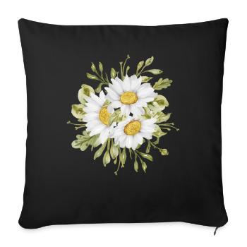 Marguerites Daisy Summer Daisies Flower Garden - Sofa pillowcase 17,3'' x 17,3'' (45 x 45 cm) - black - Front