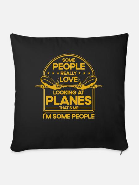 Flugzeug Pilot Flugzeuge Flugzeug Landung Geschenk - Sofakissenbezug 45 x 45 cm - Schwarz