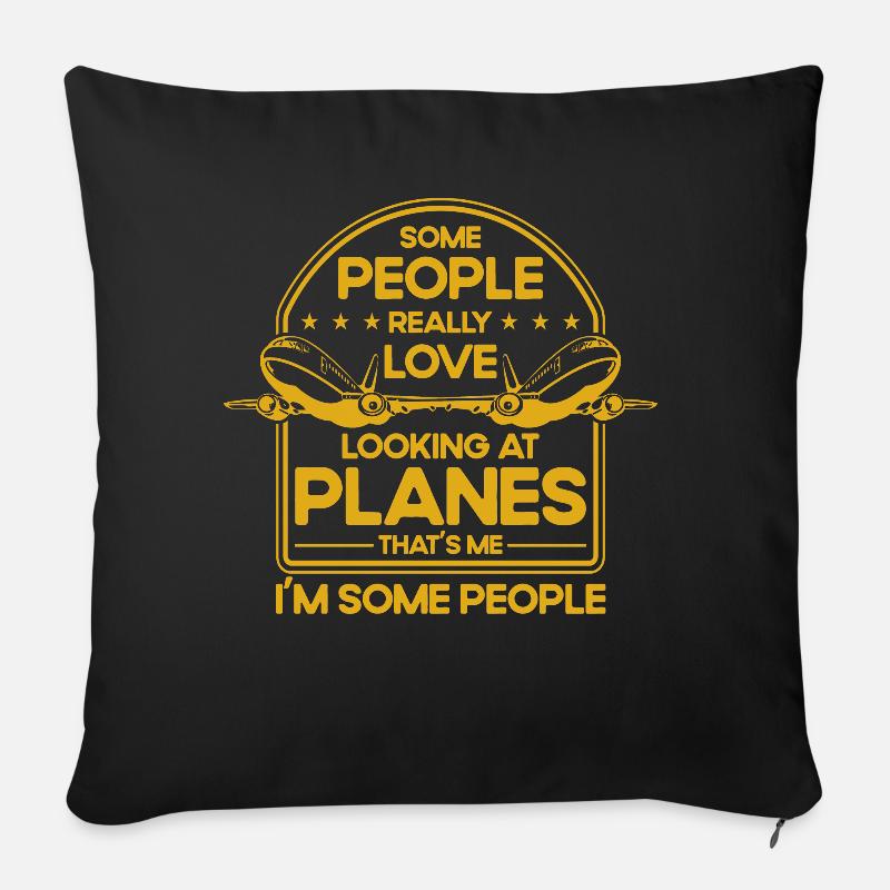 Flugzeug Pilot Flugzeuge Flugzeug Landung Geschenk - Sofakissenbezug 45 x 45 cm - Schwarz