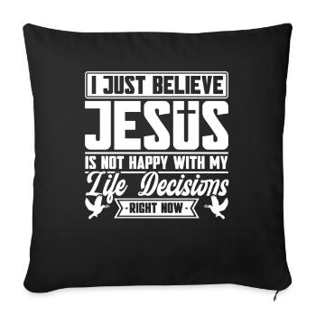 Jesus Bible Christian Religious Church Gift - Sofa pillowcase 17,3'' x 17,3'' (45 x 45 cm) - black - Front