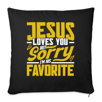 Jesus Bible Christian Religious Church Gift - Sofa pillowcase 17,3'' x 17,3'' (45 x 45 cm) - black - Front