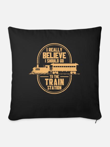 Modellbahn Zug Lokomotiven Geschenk - Sofakissenbezug 45 x 45 cm - Schwarz