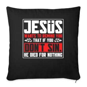 Jesus Bible Christian Religious Church Gift - Sofa pillowcase 17,3'' x 17,3'' (45 x 45 cm) - black - Front