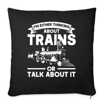 Modellbahn Zug Lokomotiven Geschenk - Sofakissenbezug 45 x 45 cm - Schwarz - Vorne