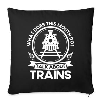 Modellbahn Zug Lokomotiven Geschenk - Sofakissenbezug 45 x 45 cm - Schwarz - Vorne