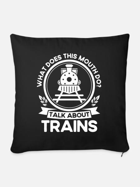 Modellbahn Zug Lokomotiven Geschenk - Sofakissenbezug 45 x 45 cm - Schwarz