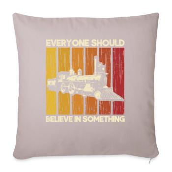 Model Railway Train Locomotives Gift - Sofa pillowcase 17,3'' x 17,3'' (45 x 45 cm) - light taupe - Front