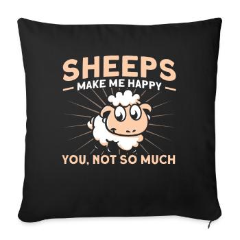 Schafzucht Landwirt Nutztier Schafe Geschenk - Sofakissenbezug 45 x 45 cm - Schwarz - Vorne