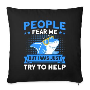 Shark Shark Lover Shark Gift - Sofa pillowcase 17,3'' x 17,3'' (45 x 45 cm) - black - Front