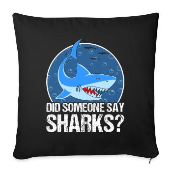 Shark Shark Lover Shark Gift - Sofa pillowcase 17,3'' x 17,3'' (45 x 45 cm) - black - Front