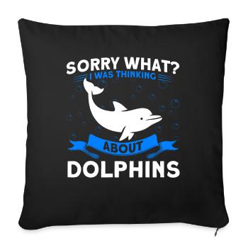 Dolphin Dolphin Lover Animal Dolphins Gift - Sofa pillowcase 17,3'' x 17,3'' (45 x 45 cm) - black - Front