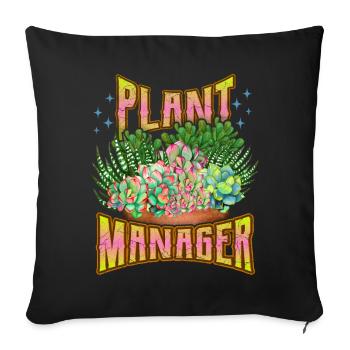 Plant Manager, Plant-Daddy, Plant-Mom Succulents - Sofa pillowcase 17,3'' x 17,3'' (45 x 45 cm) - black - Front
