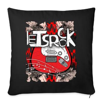 Let's Rock, Rock Concert, Rock Festival, Rock Festival - Sofa pillowcase 17,3'' x 17,3'' (45 x 45 cm) - black - Front