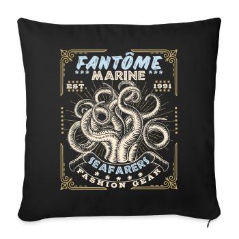 Maritim-Oktopus, Maritim-Krake, Vintage-Fashion - Sofakissenbezug 45 x 45 cm - Schwarz - Vorne