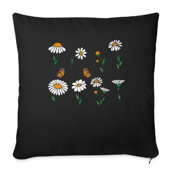 Marguerites Daisy Summer Daisies Flower Garden - Sofa pillowcase 17,3'' x 17,3'' (45 x 45 cm) - black - Front
