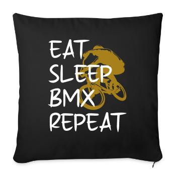 Bmx Kid Good Gift boy | eat sleep bmx repeat - Housse de coussin décorative 45 x 45 cm - noir - Devant