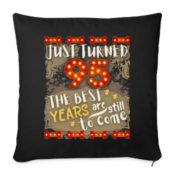 95. Geburtstag 95 Jahre alt Vintage-Design, Spruch - Sofakissenbezug 45 x 45 cm - Schwarz - Vorne
