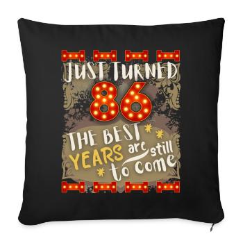 86th birthday 86 years old vintage design, saying - Sofa pillowcase 17,3'' x 17,3'' (45 x 45 cm) - black - Front