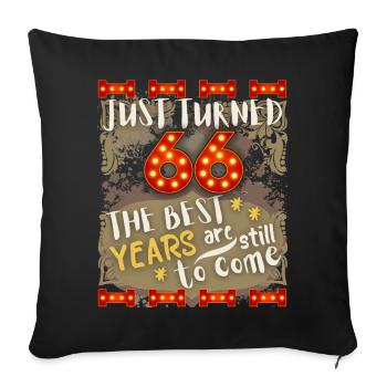 66. Geburtstag 66 Jahre alt Vintage-Design, Spruch - Sofakissenbezug 45 x 45 cm - Schwarz - Vorne