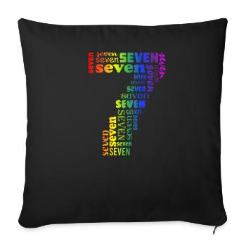 Seven 7th Birthday | Coldorful Words Themed - Sofakissenbezug 45 x 45 cm - Schwarz - Vorne