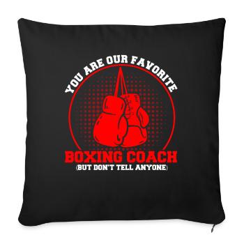 Sports Players Boxing Coaches Gift - Sofa pillowcase 17,3'' x 17,3'' (45 x 45 cm) - black - Front