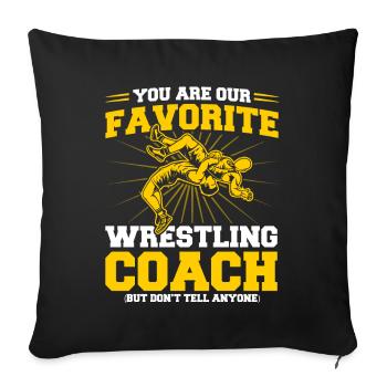 Sports Players Wrestling Coaches Gift - Sofa pillowcase 17,3'' x 17,3'' (45 x 45 cm) - black - Front