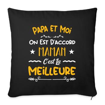 Ma maman est la meilleure - cadeau pour maman !! - Housse de coussin décorative 45 x 45 cm - noir - Devant