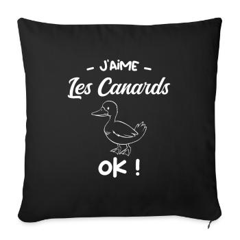 J’aime les canards ok ?! - Housse de coussin décorative 45 x 45 cm - noir - Devant