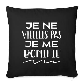 Je ne vieillis pas je me bonifie - Housse de coussin décorative 45 x 45 cm - noir - Devant