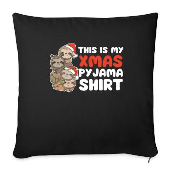 Sloth Christmas Tree Christmas Pajamas - Sofa pillowcase 17,3'' x 17,3'' (45 x 45 cm) - black - Front