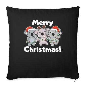 Koala Animaux de Noël Koalas Joyeux Noël - Housse de coussin décorative 45 x 45 cm - noir - Devant