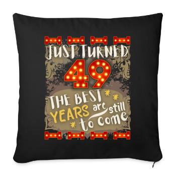 49ème anniversaire 49 ans design vintage, disant - Housse de coussin décorative 45 x 45 cm - noir - Devant