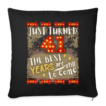 41. Geburtstag 41 Jahre alt Vintage-Design, Spruch - Sofakissenbezug 45 x 45 cm - Schwarz - Vorne