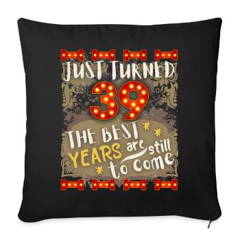 39ème anniversaire 39 ans design vintage, disant - Housse de coussin décorative 45 x 45 cm - noir - Devant