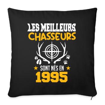 Chasseur | Anniversaire chasseur 1995 - Housse de coussin décorative 45 x 45 cm - noir - Devant