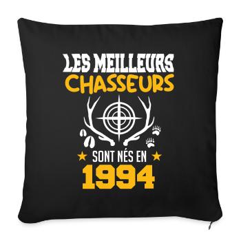 Chasseur | Anniversaire chasseur 1994 - Housse de coussin décorative 45 x 45 cm - noir - Devant