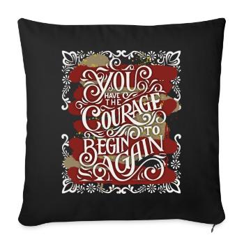 Motivational inspiration, saying vintage calligraphy - Sofa pillowcase 17,3'' x 17,3'' (45 x 45 cm) - black - Front