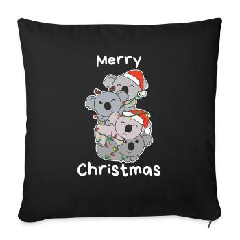 Koala Arbre de Noël Animaux de Noël Koalas - Housse de coussin décorative 45 x 45 cm - noir - Devant
