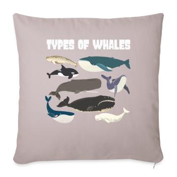 Types of Whales Whale Lovers Whales Species - Sofa pillowcase 17,3'' x 17,3'' (45 x 45 cm) - light taupe - Front