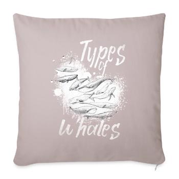 Types of Whales Whale Lovers Whales Species - Sofa pillowcase 17,3'' x 17,3'' (45 x 45 cm) - light taupe - Front