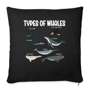 Types of Whales Whale Lovers Whales Species - Sofa pillowcase 17,3'' x 17,3'' (45 x 45 cm) - black - Front