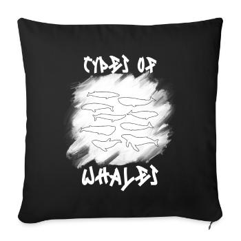 Types of Whales Whale Lovers Whales Species - Sofa pillowcase 17,3'' x 17,3'' (45 x 45 cm) - black - Front