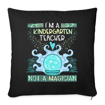 Kindergarten teacher, kindergarten teacher funny saying - Sofa pillowcase 17,3'' x 17,3'' (45 x 45 cm) - black - Front