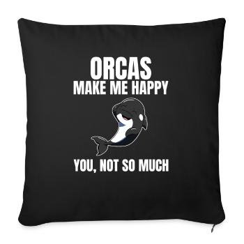 Les orques me rendent heureux vous pas tellement épaulard - Housse de coussin décorative 45 x 45 cm - noir - Devant