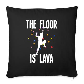 Le sol est de l’escalade de bloc de lave - Housse de coussin décorative 45 x 45 cm - noir - Devant
