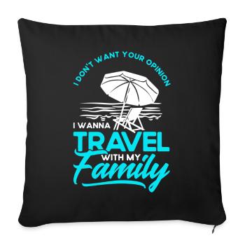 Road Trip Holiday Family Holiday Family Gift - Sofa pillowcase 17,3'' x 17,3'' (45 x 45 cm) - black - Front
