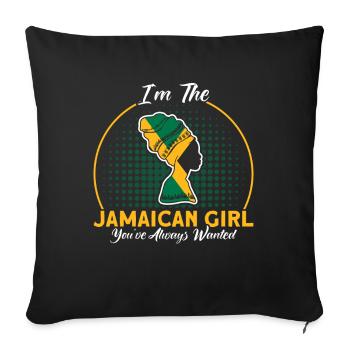 Jamaïque Drapeau Jamaïcain Cadeau - Housse de coussin décorative 45 x 45 cm - noir - Devant