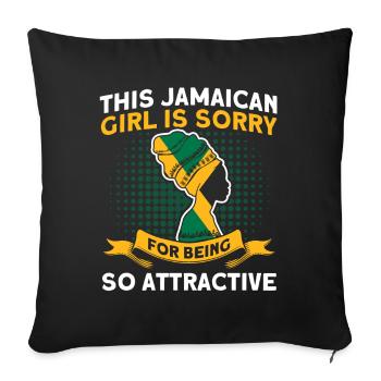 Jamaïque Drapeau Jamaïcain Cadeau - Housse de coussin décorative 45 x 45 cm - noir - Devant